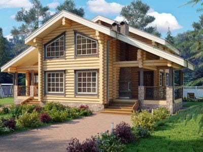 проекты деревянных домов из бревна